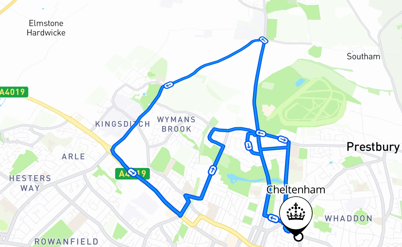 Cheltenham 驾考路线 #804 地图 - ENG 英国