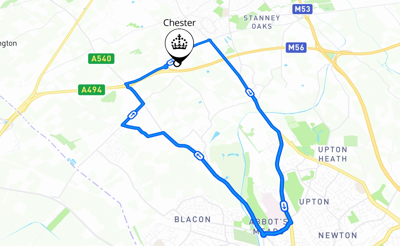 Chester 驾考路线 #744 地图 - ENG 英国
