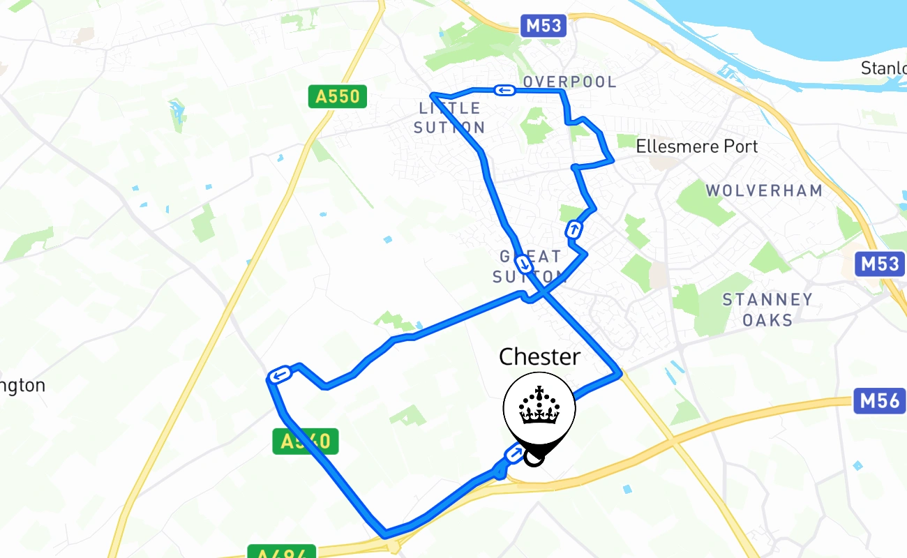 Chester 驾考路线 #747 地图 - ENG 英国