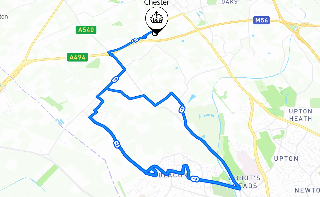 Chester 驾考路线 #750 地图 - ENG 英国