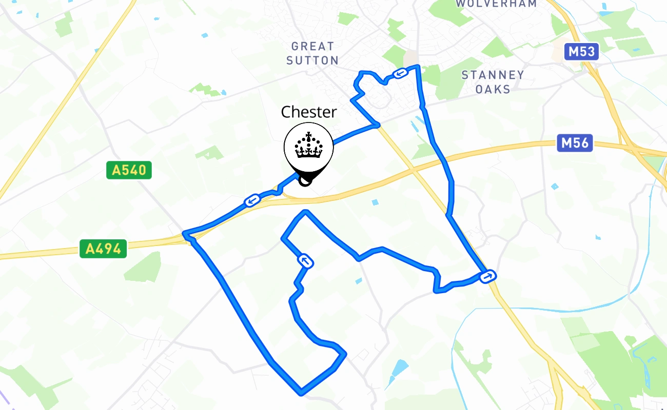 Chester 驾考路线 #752 地图 - ENG 英国
