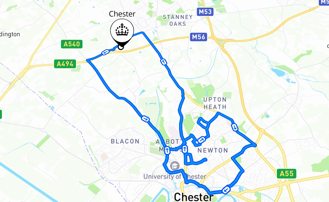 Chester 驾考路线 #753 地图 - ENG 英国