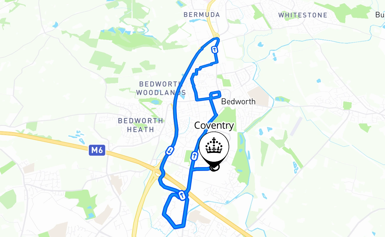 Coventry 驾考路线 #635 地图 - ENG 英国