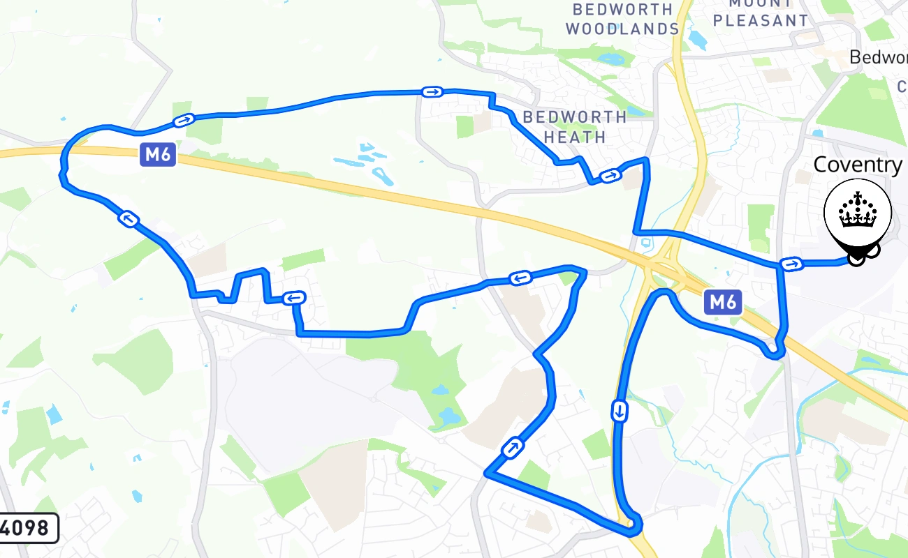 Coventry 驾考路线 #639 地图 - ENG 英国