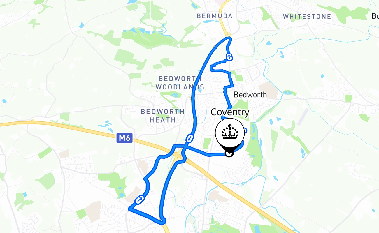 Coventry 驾考路线 #640 地图 - ENG 英国