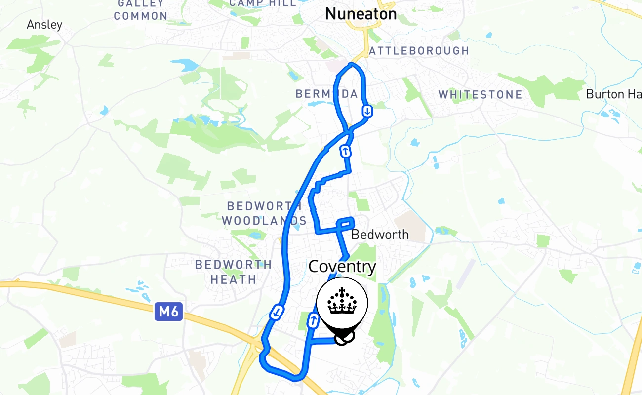 Coventry 驾考路线 #641 地图 - ENG 英国