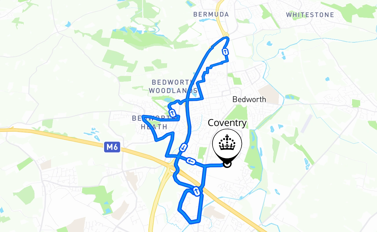 Coventry 驾考路线 #645 地图 - ENG 英国
