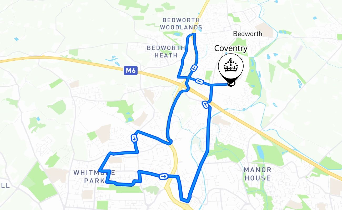 Coventry 驾考路线 #649 地图 - ENG 英国