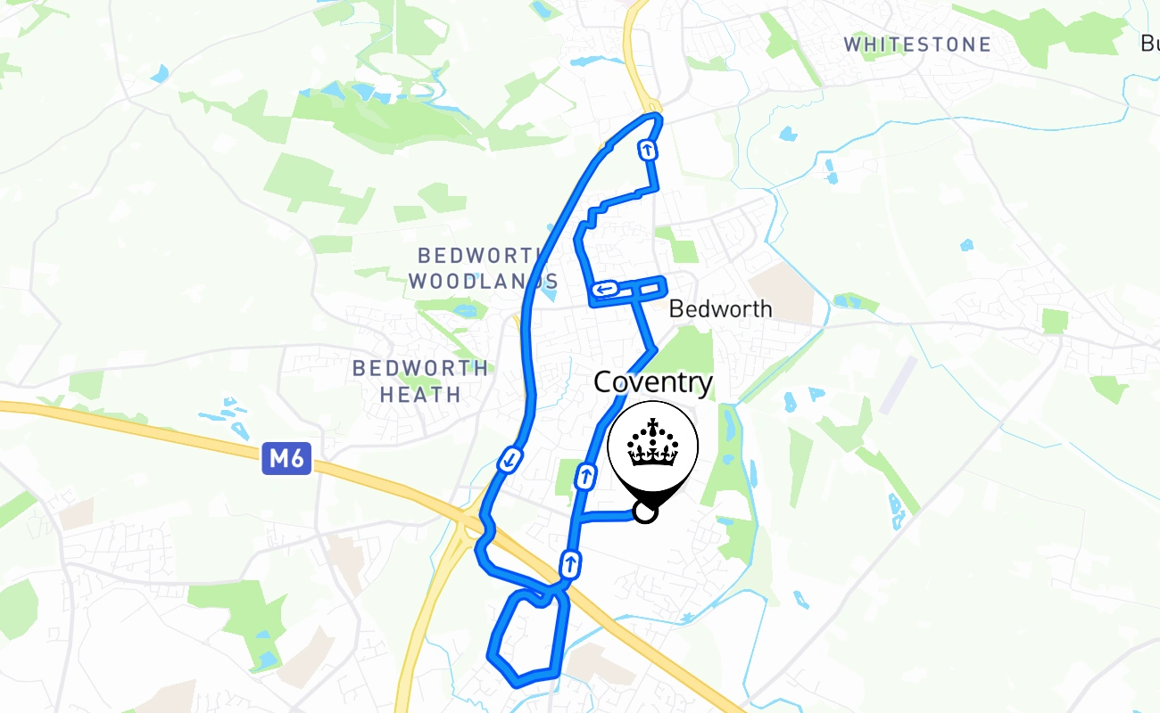 Coventry 驾考路线 #2335 地图 - ENG 英国