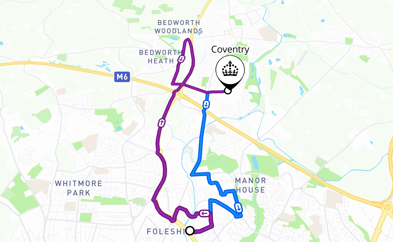Coventry 驾考路线 #2336 地图 - ENG 英国