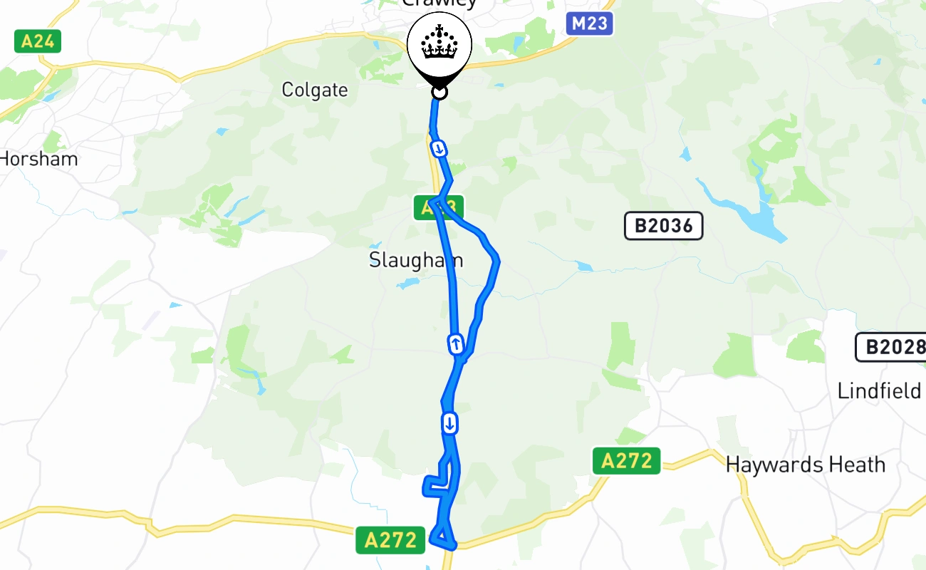 Crawley 驾考路线 #2453 地图 - ENG 英国