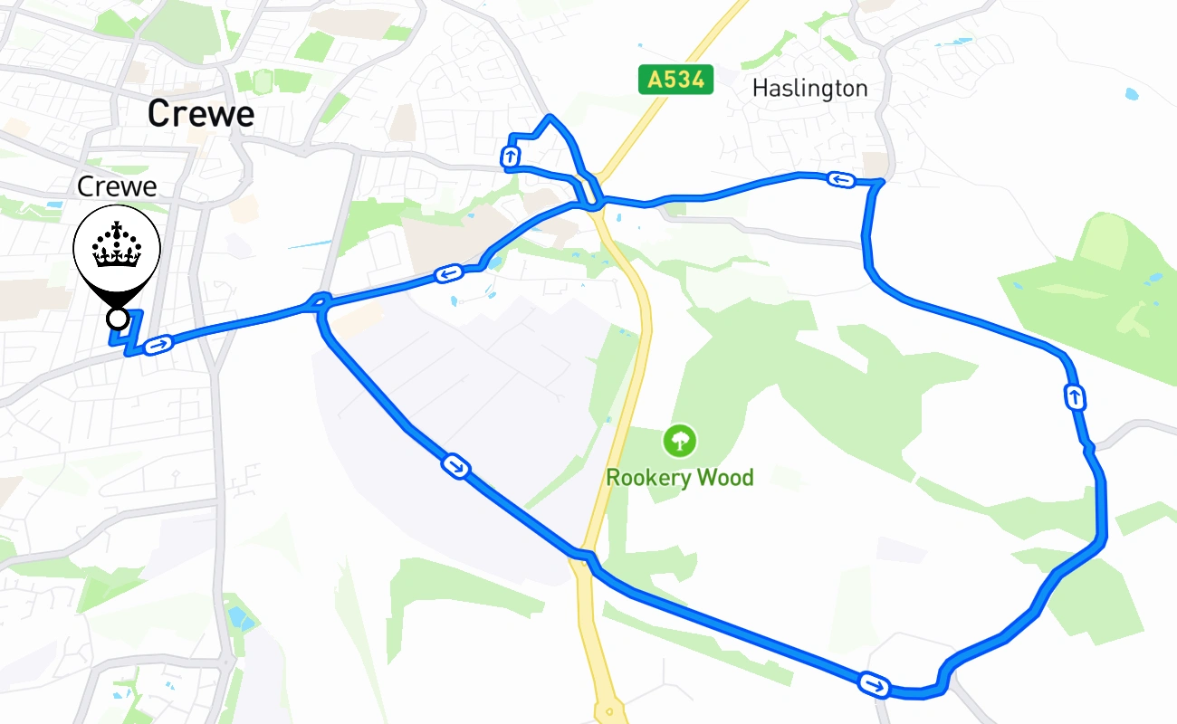 Crewe 驾考路线 #874 地图 - ENG 英国