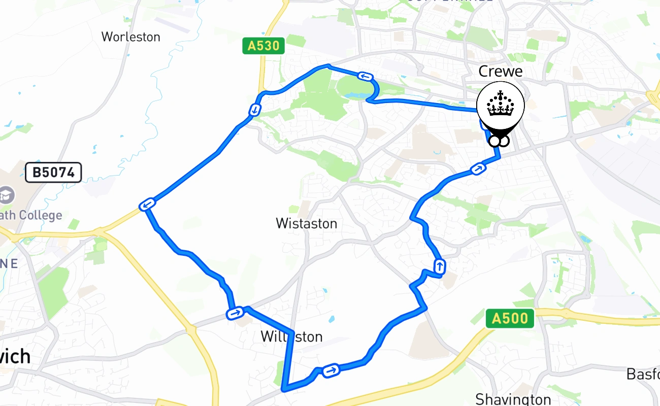 Crewe 驾考路线 #879 地图 - ENG 英国