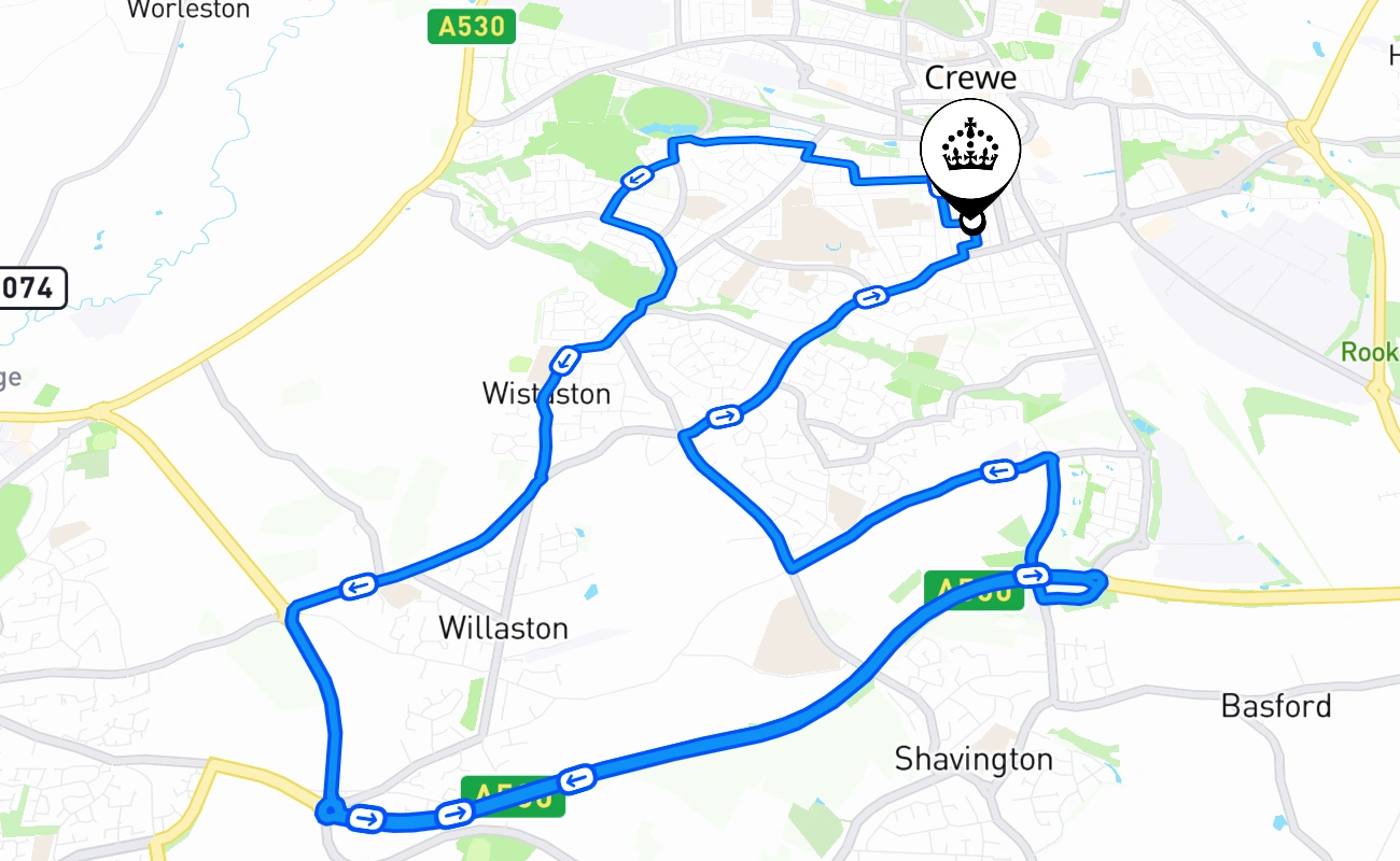 Crewe 驾考路线 #883 地图 - ENG 英国