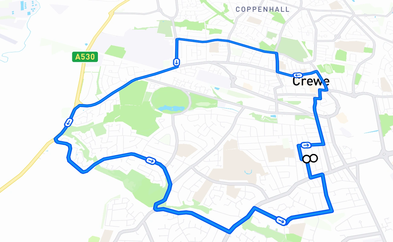 Crewe 驾考路线 #885 地图 - ENG 英国