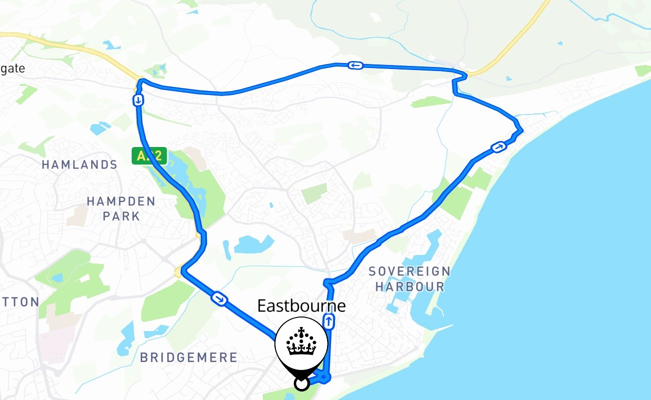Eastbourne 驾考路线 #2515 地图 - ENG 英国