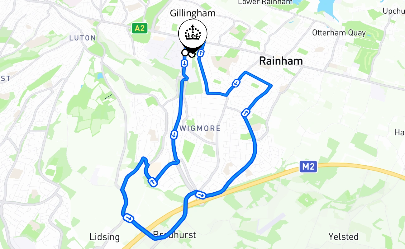 Gillingham 驾考路线 #2671 地图 - ENG 英国