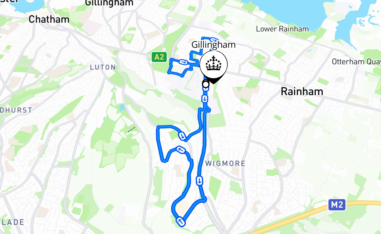 Gillingham 驾考路线 #2730 地图 - ENG 英国