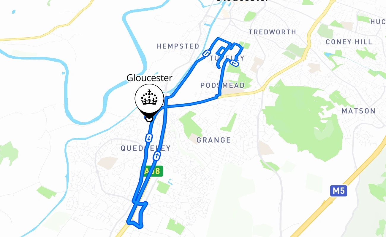 Gloucester 驾考路线 #654 地图 - ENG 英国