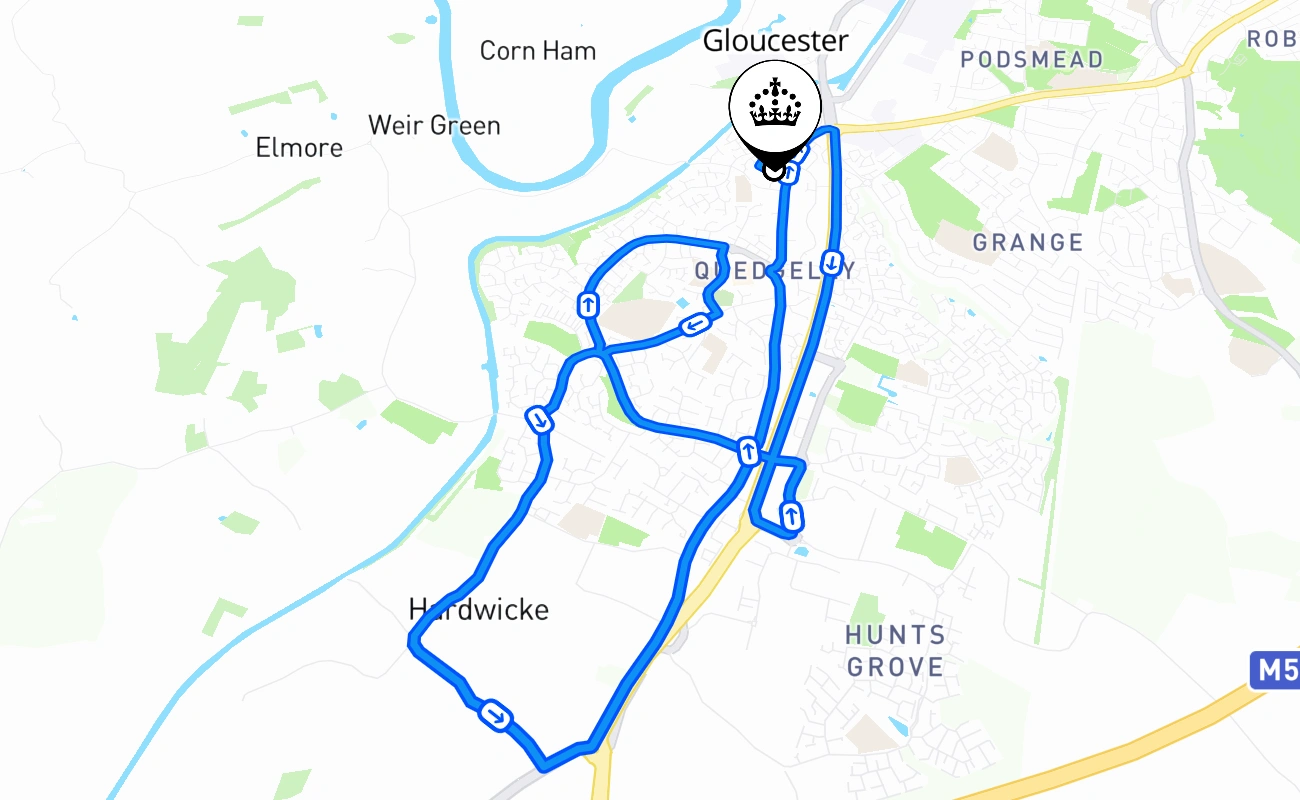 Gloucester 驾考路线 #655 地图 - ENG 英国