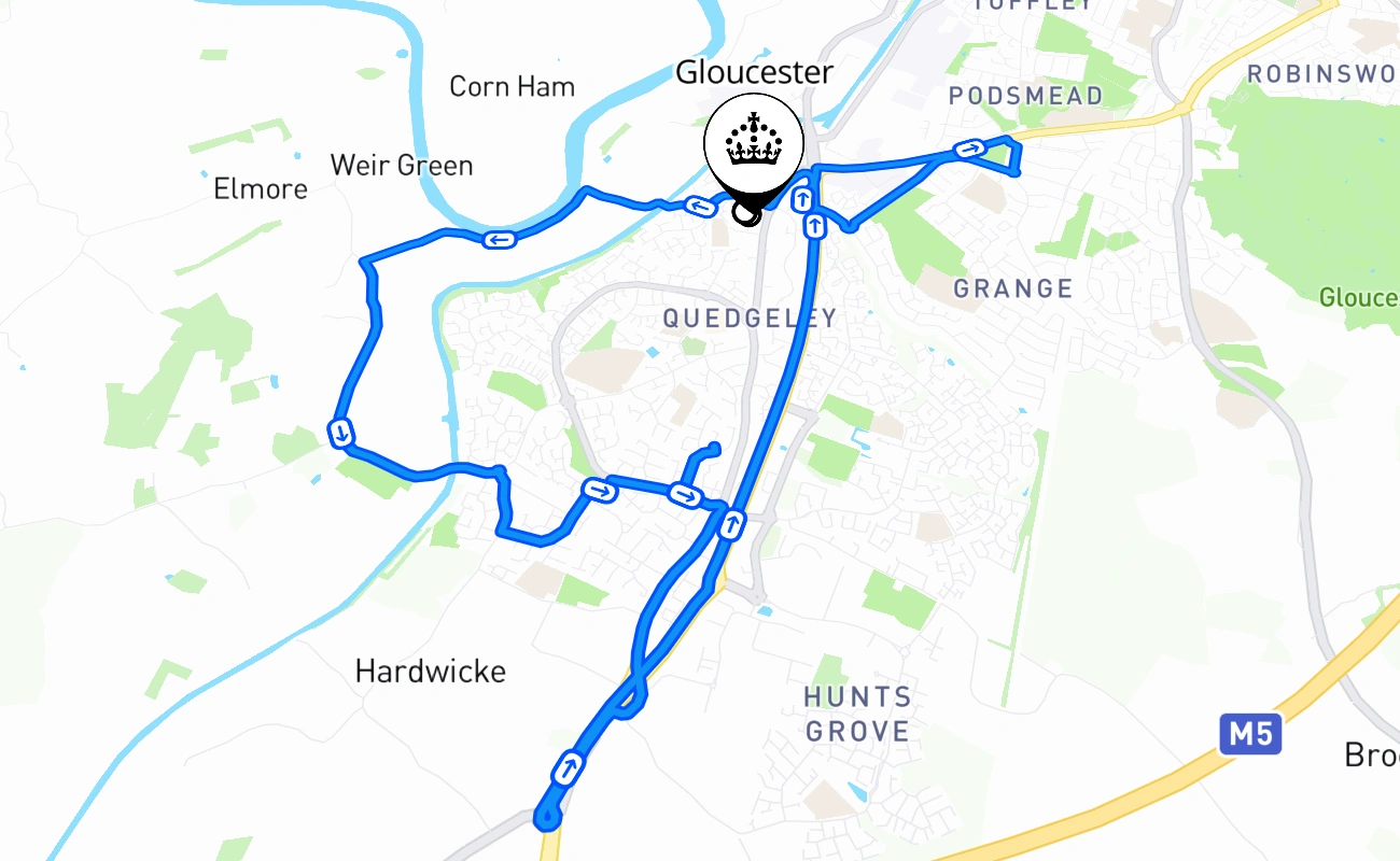 Gloucester 驾考路线 #658 地图 - ENG 英国