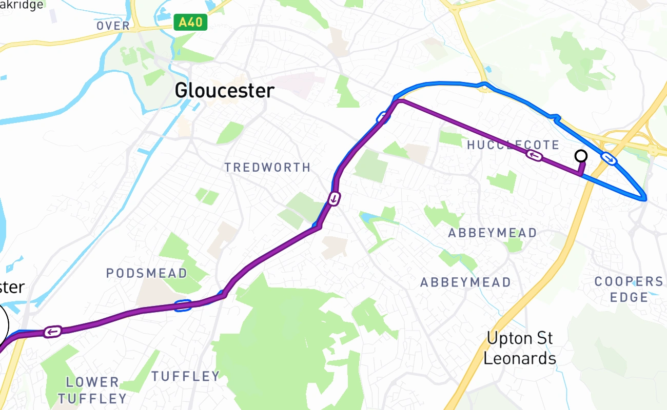 Gloucester 驾考路线 #2615 地图 - ENG 英国