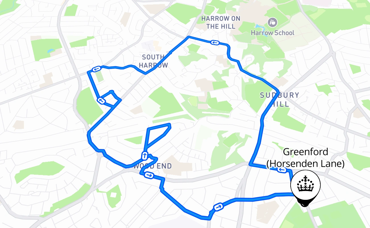 Greenford (Horsenden Lane) 驾考路线 #1507 地图 - ENG 英国