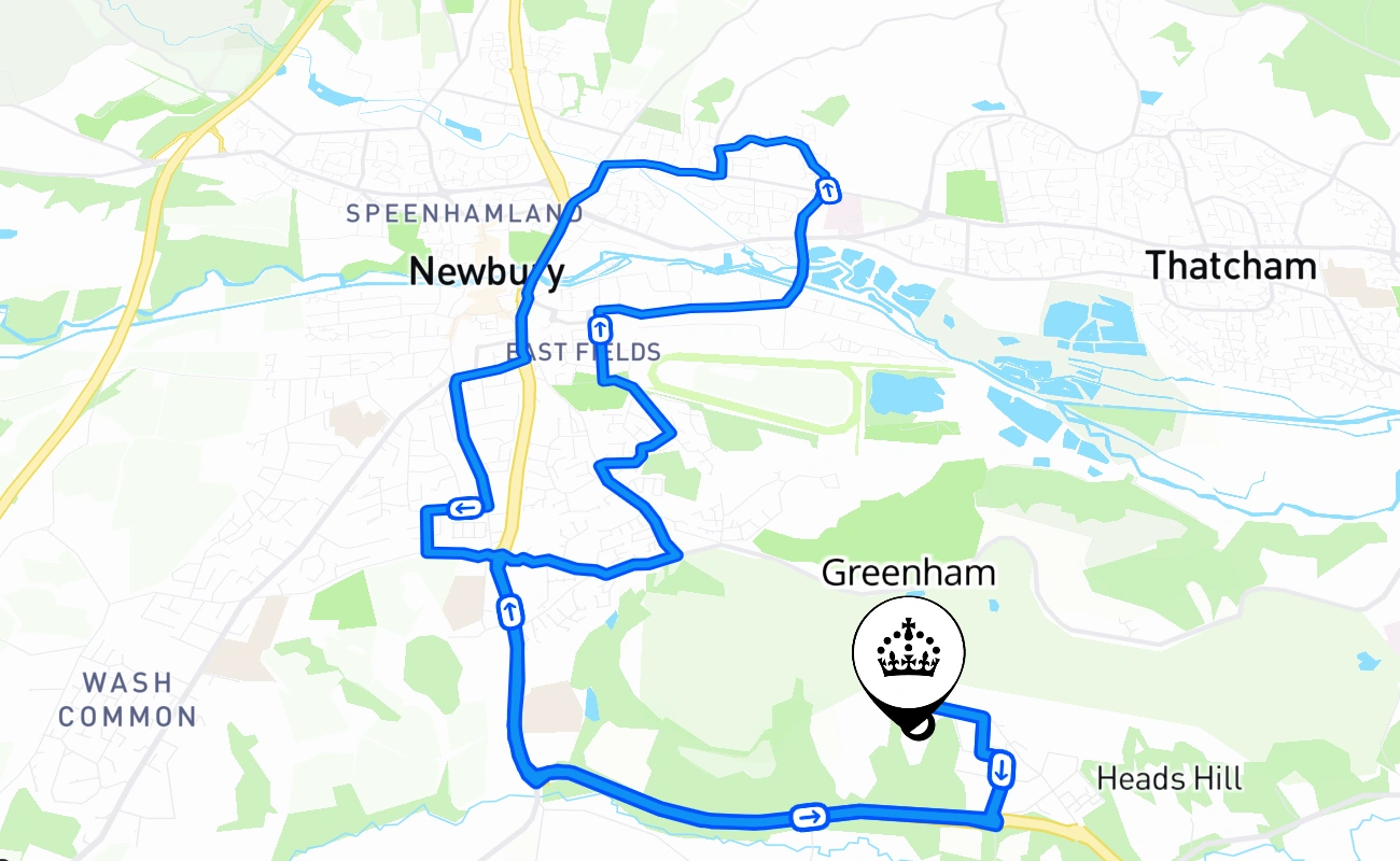 Greenham 驾考路线 #1974 地图 - ENG 英国