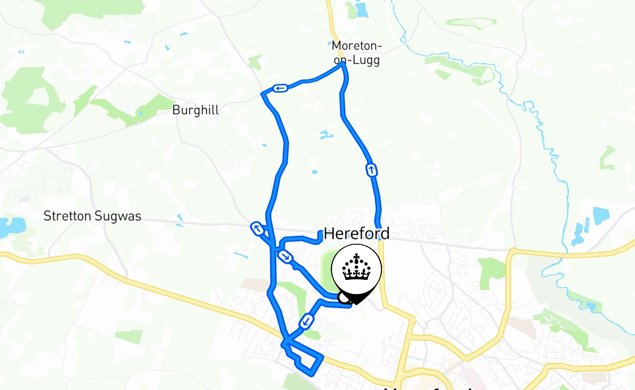 Hereford 驾考路线 #2507 地图 - ENG 英国