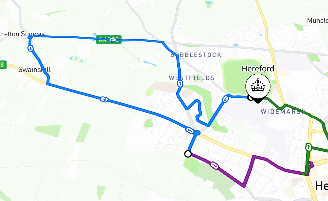 Hereford 驾考路线 #2508 地图 - ENG 英国