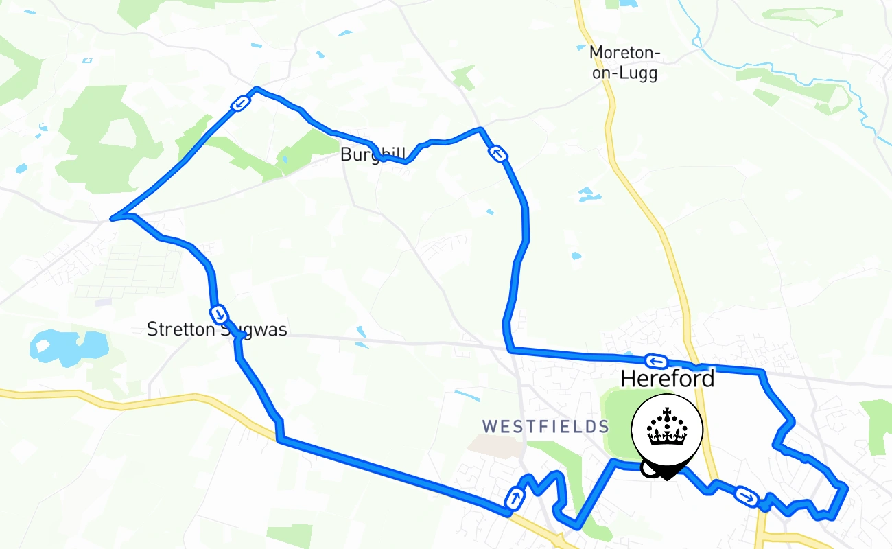 Hereford 驾考路线 #2510 地图 - ENG 英国