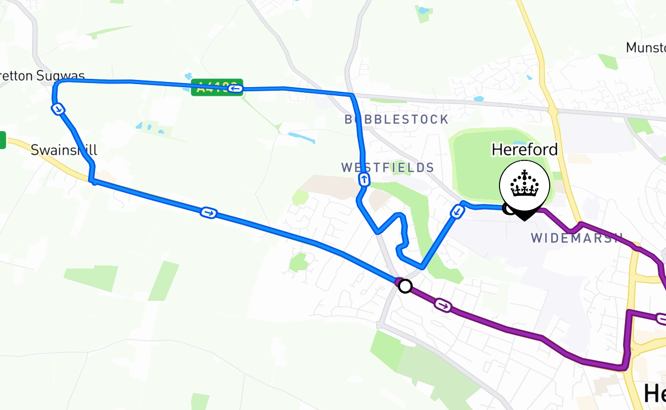 Hereford 驾考路线 #2511 地图 - ENG 英国