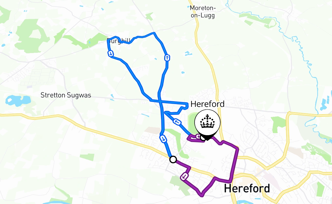 Hereford 驾考路线 #2769 地图 - ENG 英国