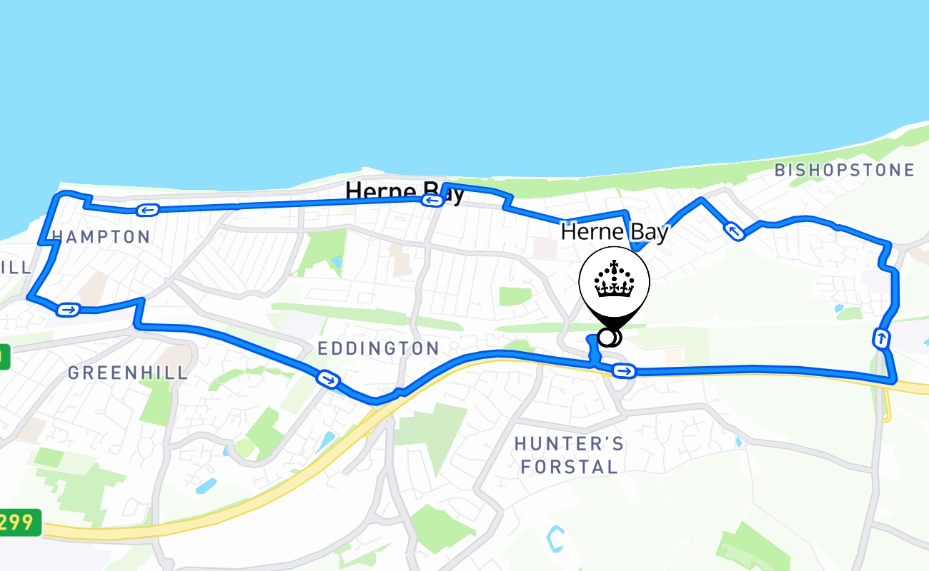 Herne Bay 驾考路线 #2078 地图 - ENG 英国