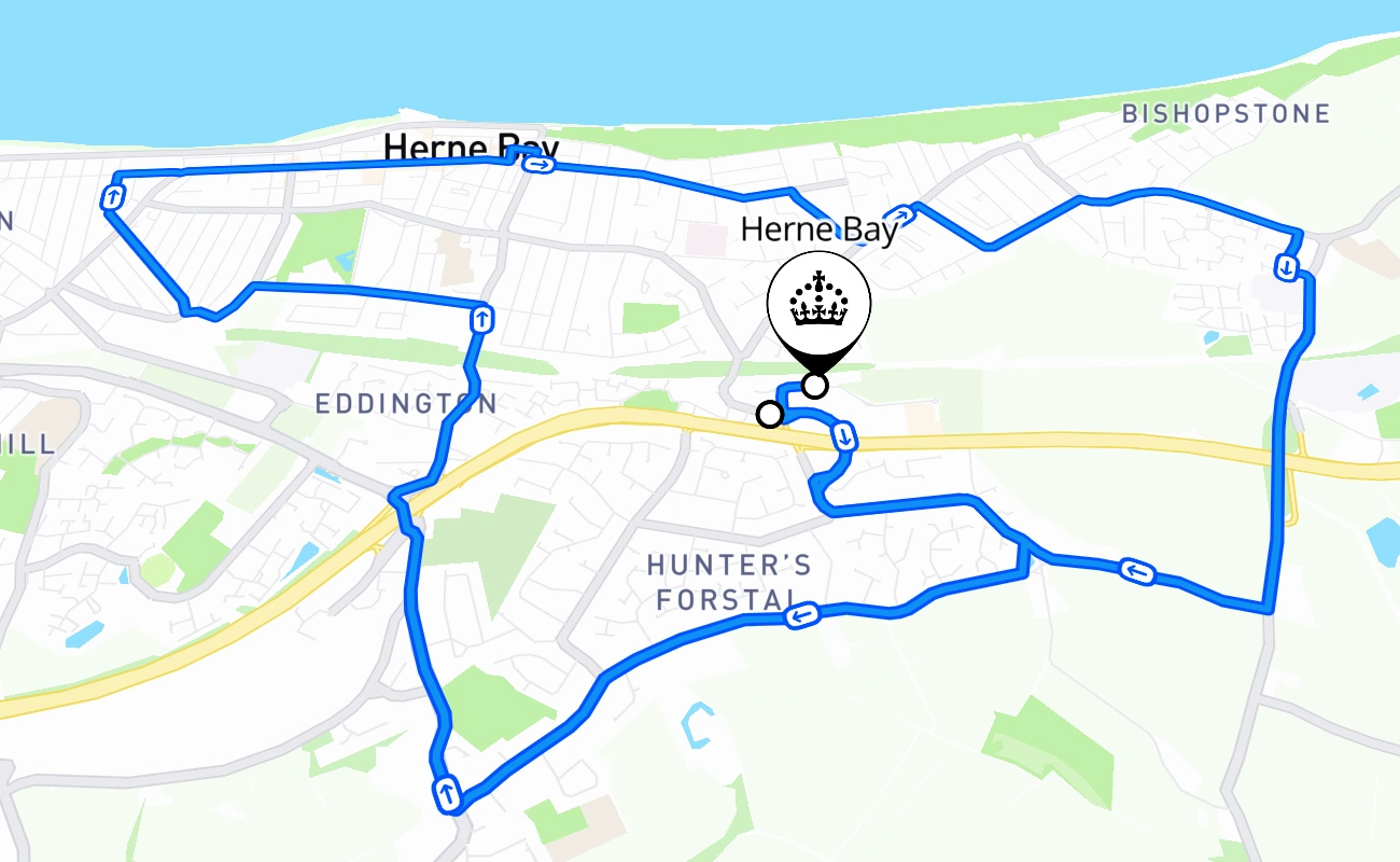 Herne Bay 驾考路线 #2084 地图 - ENG 英国