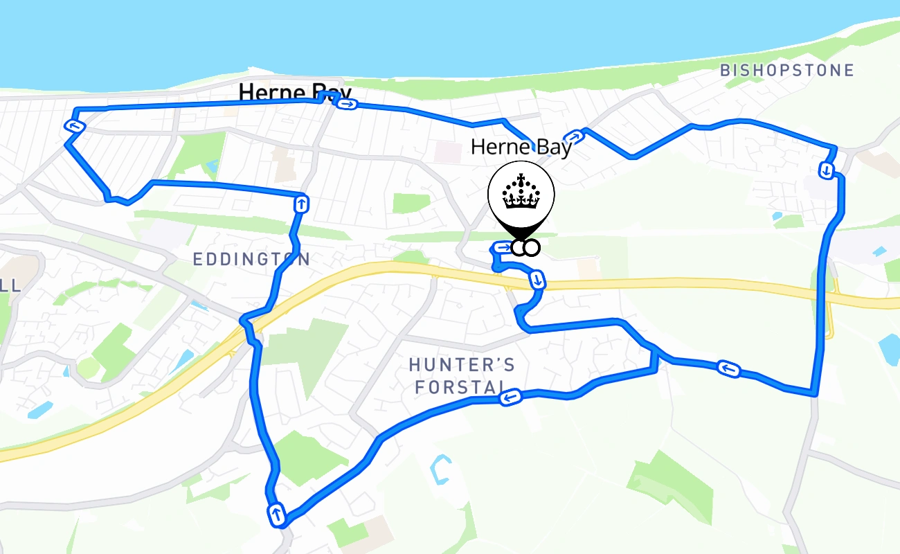 Herne Bay 驾考路线 #2086 地图 - ENG 英国