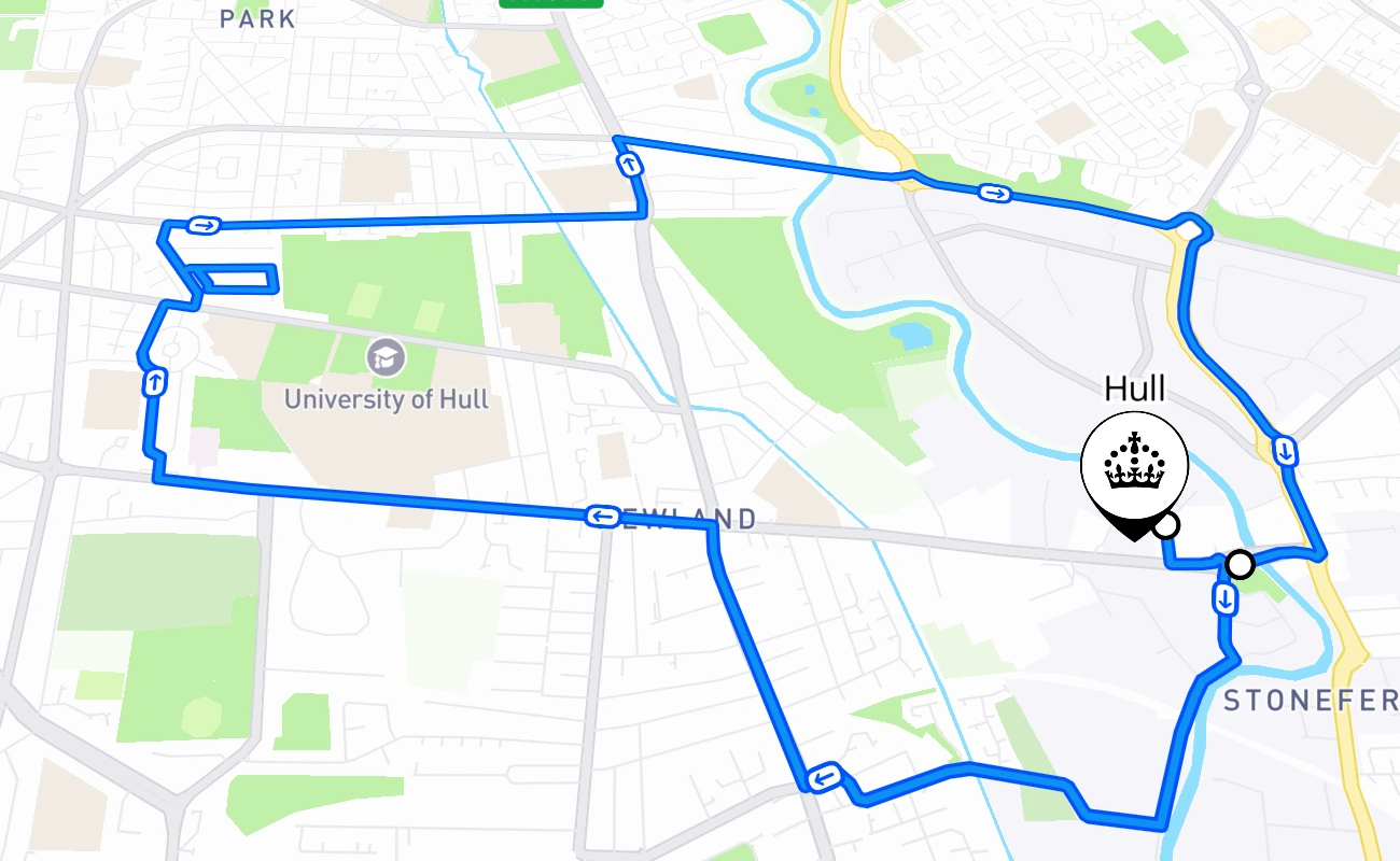 Hull 驾考路线 #2250 地图 - ENG 英国