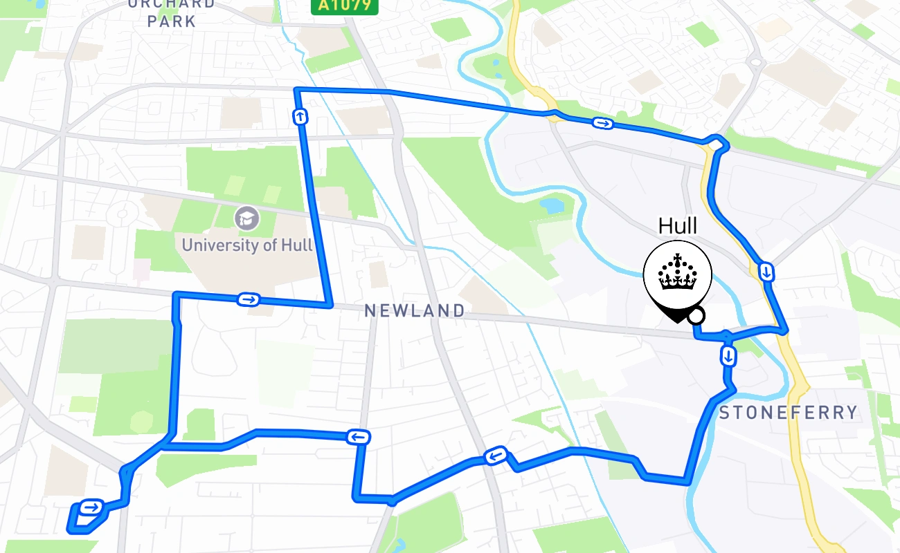 Hull 驾考路线 #2253 地图 - ENG 英国