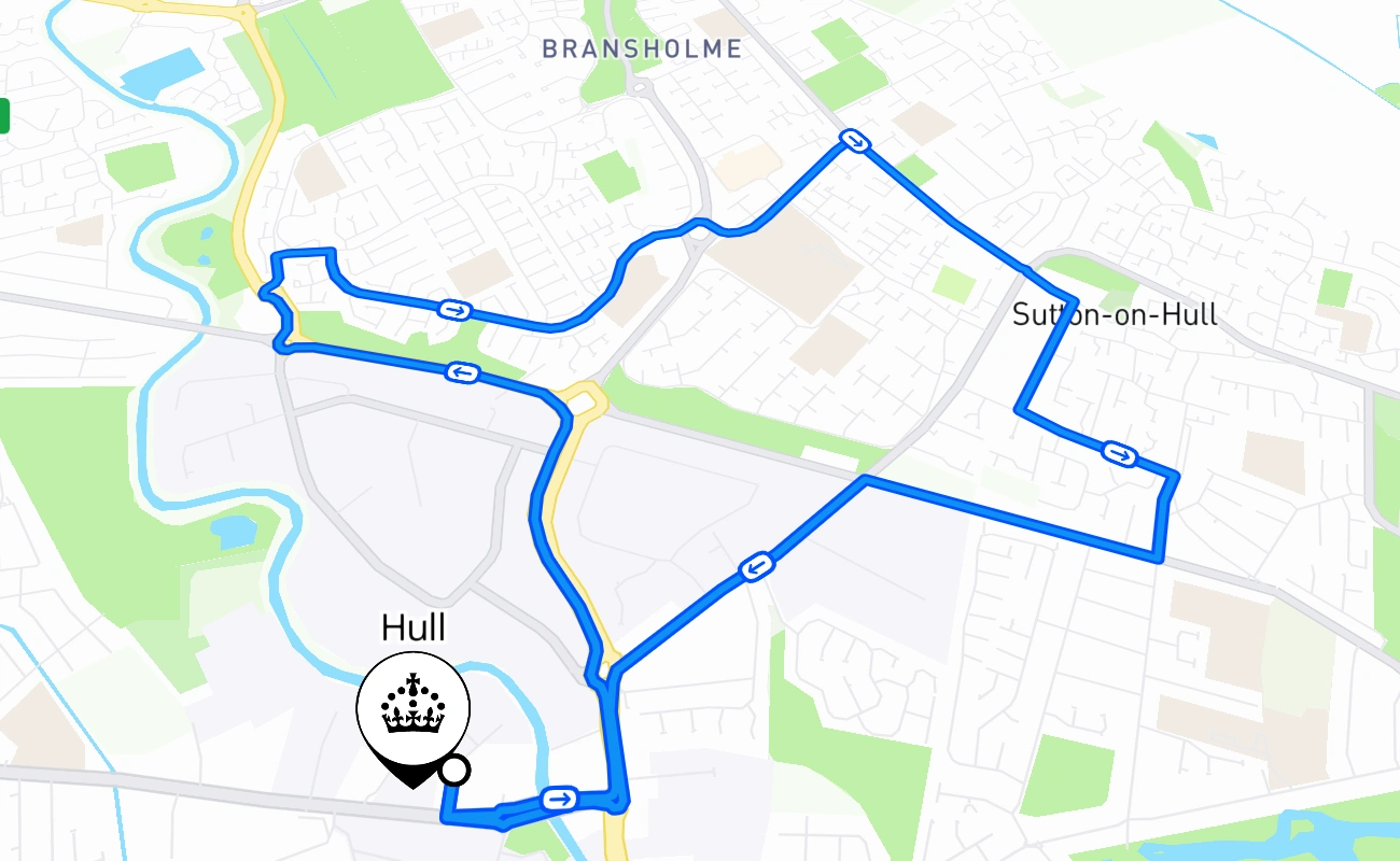 Hull 驾考路线 #2254 地图 - ENG 英国