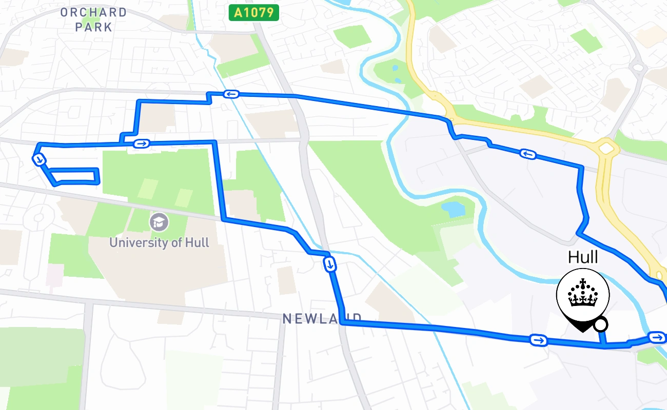 Hull 驾考路线 #2257 地图 - ENG 英国