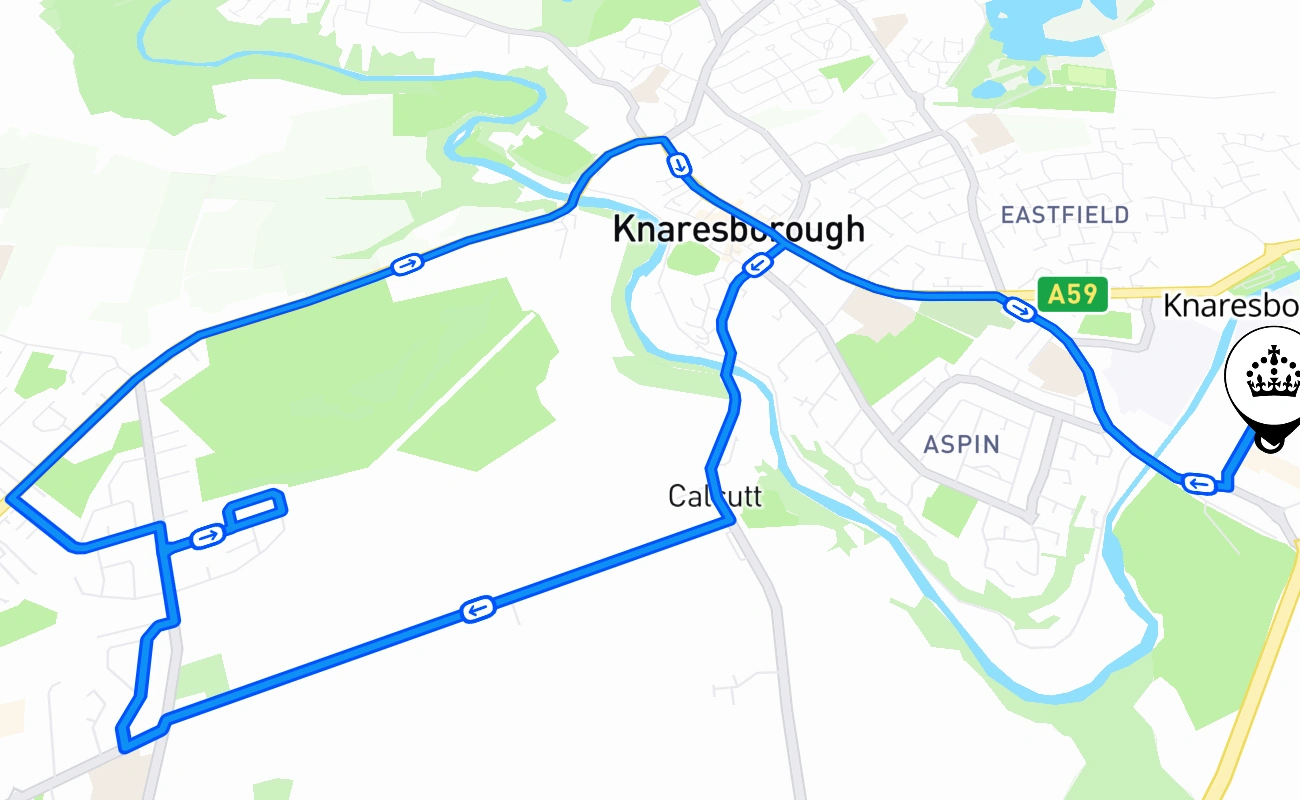 Knaresborough 驾考路线 #2473 地图 - ENG 英国