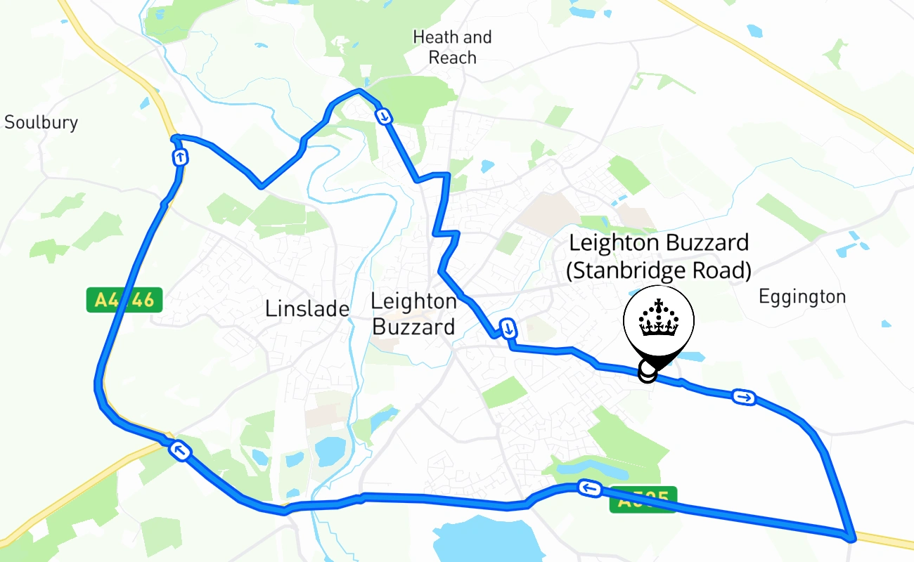 Leighton Buzzard (Stanbridge Road) 驾考路线 #2664 地图 - ENG 英国