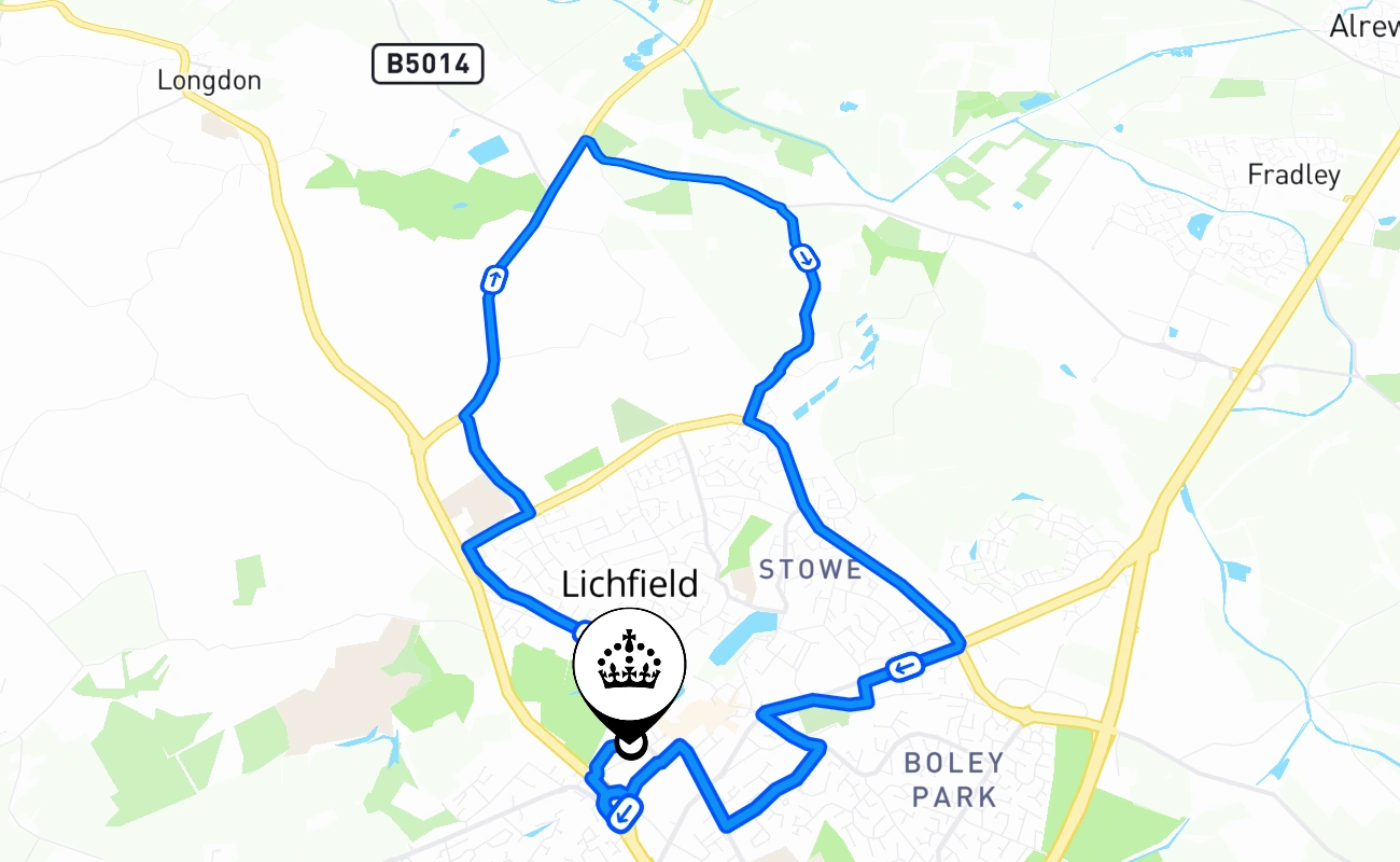 Lichfield 驾考路线 #1356 地图 - ENG 英国