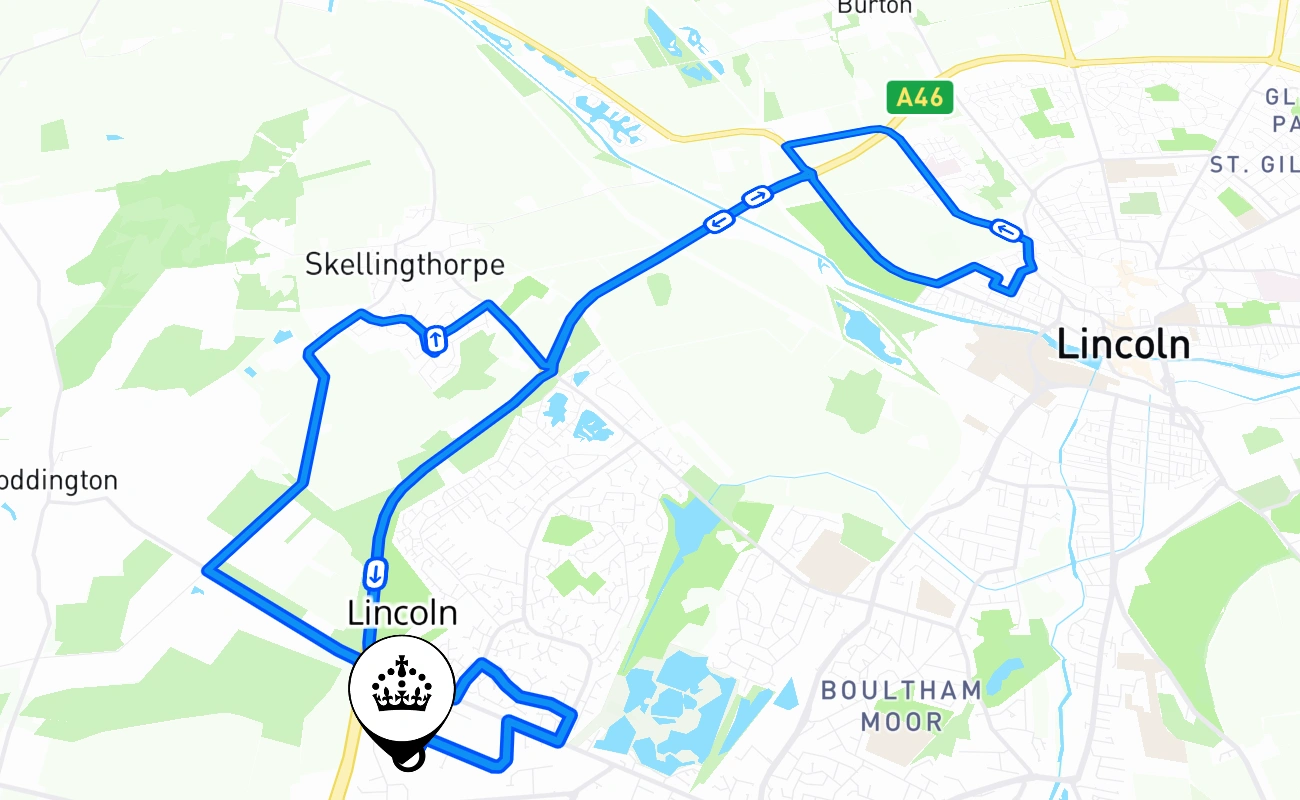 Lincoln 驾考路线 #2410 地图 - ENG 英国