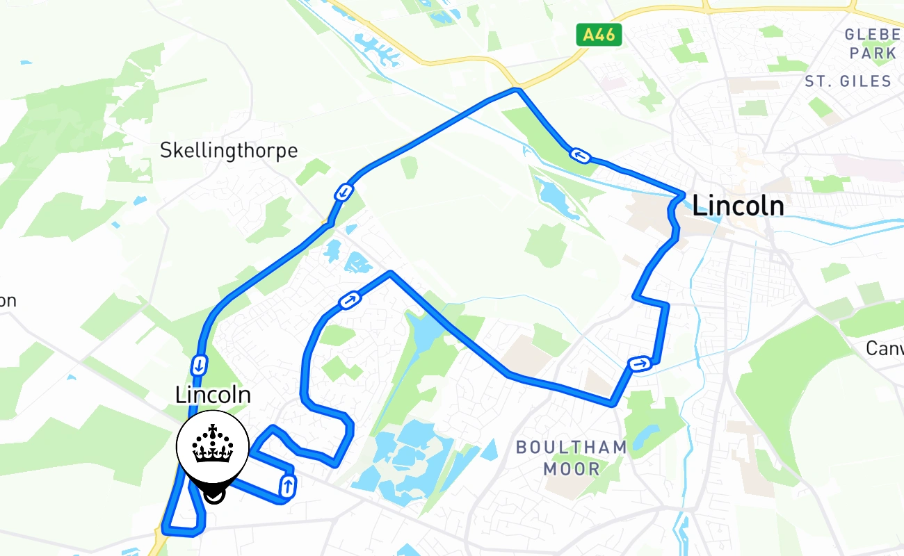 Lincoln 驾考路线 #2414 地图 - ENG 英国