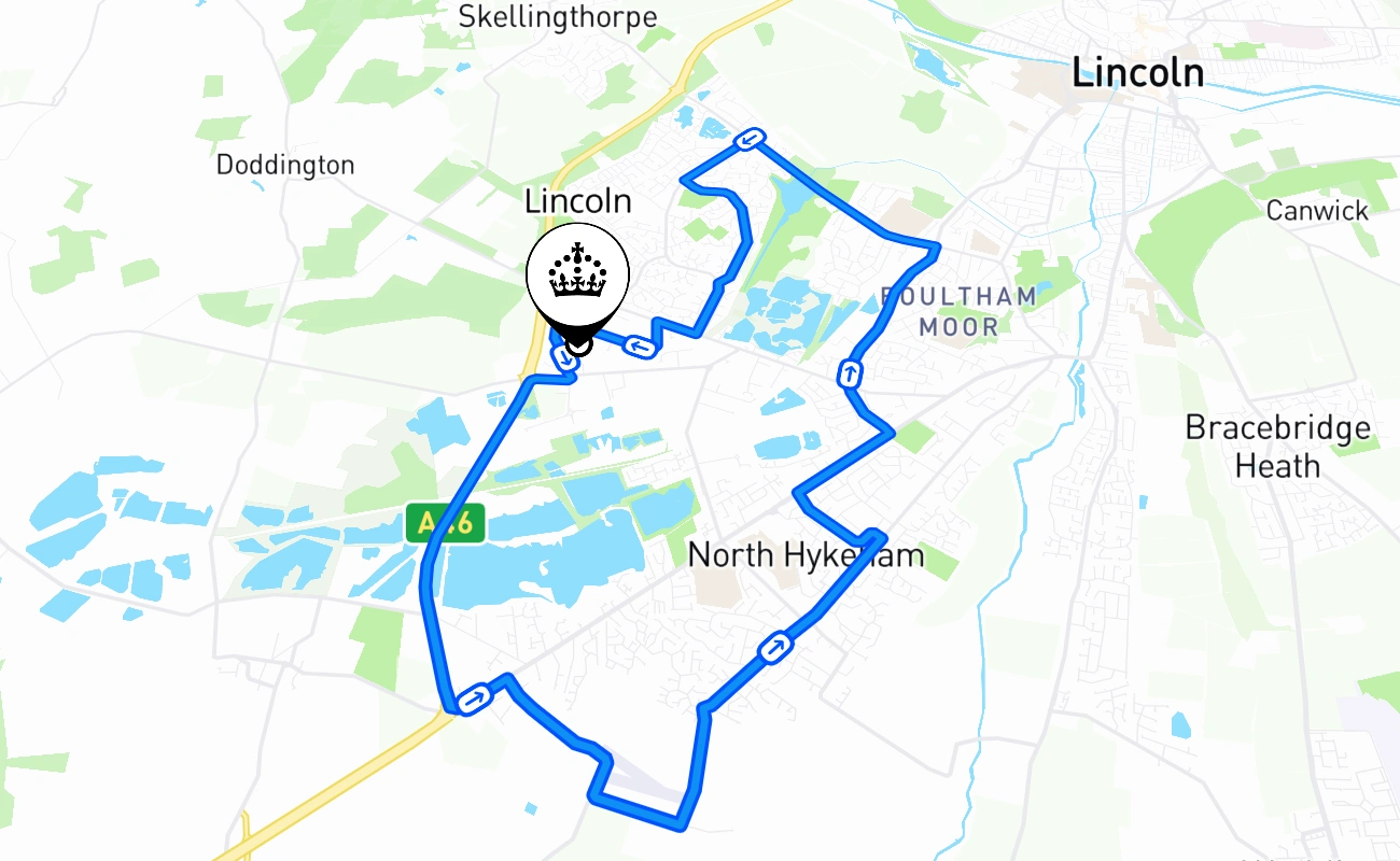 Lincoln 驾考路线 #2415 地图 - ENG 英国