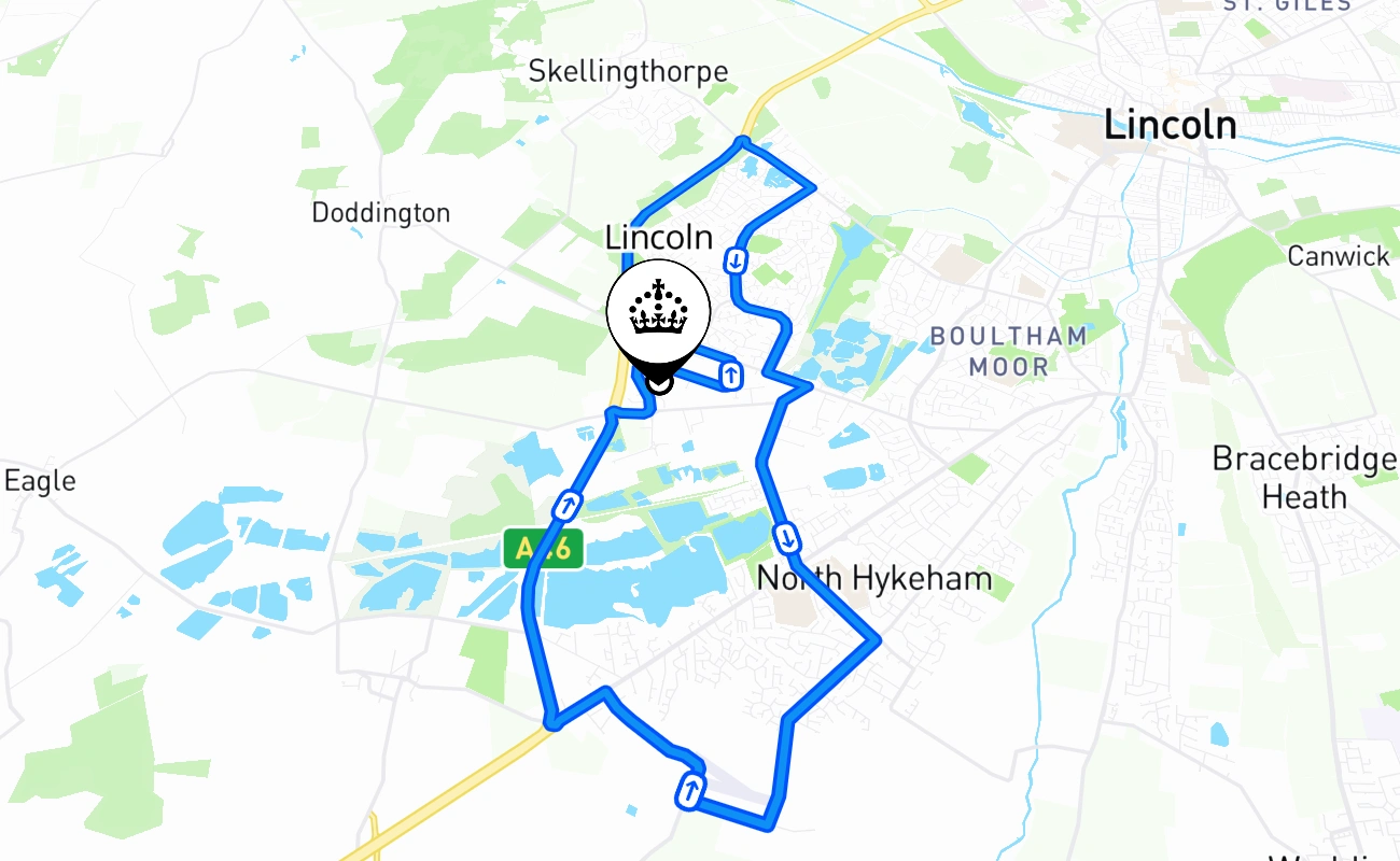 Lincoln 驾考路线 #2416 地图 - ENG 英国