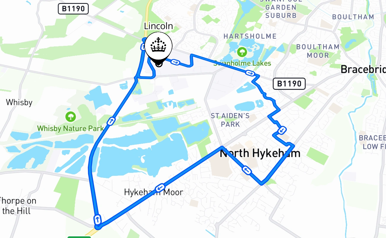 Lincoln 驾考路线 #2417 地图 - ENG 英国