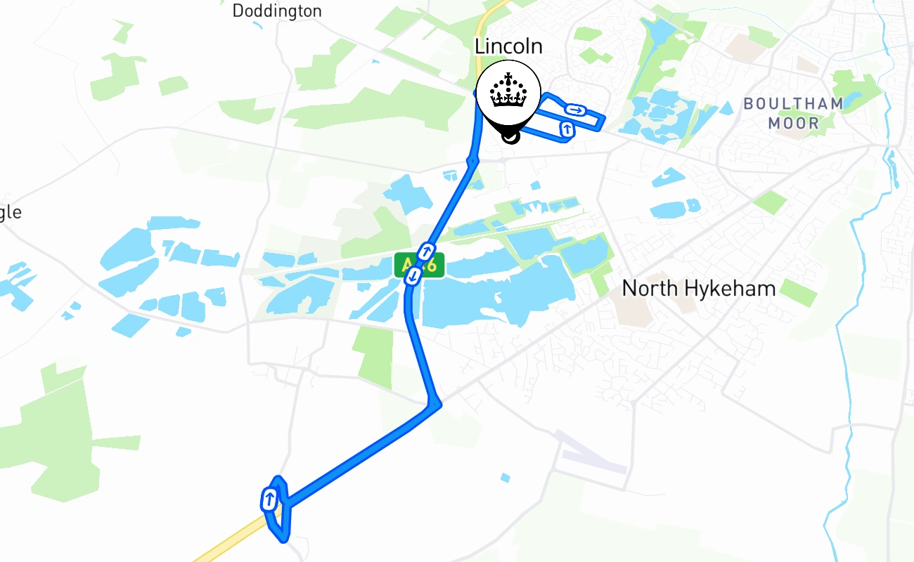 Lincoln 驾考路线 #2736 地图 - ENG 英国