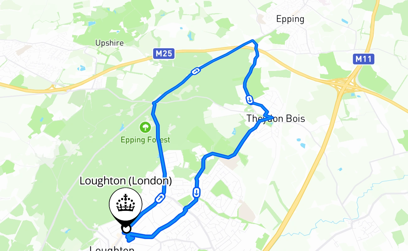 Loughton (London) 驾考路线 #2470 地图 - ENG 英国